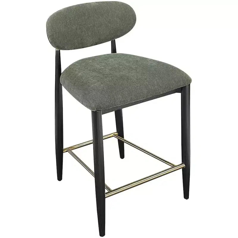 Sgabello da bancone Meridian Furniture Riccio con finitura nera e tessuto performante