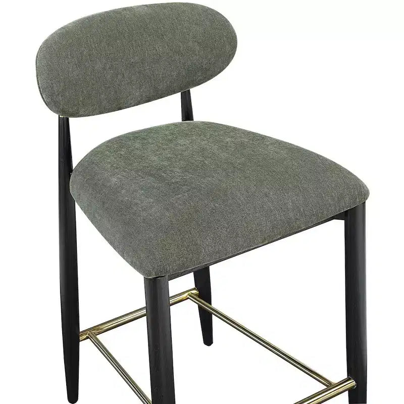 Sgabello da bancone Meridian Furniture Riccio con finitura nera e tessuto performante