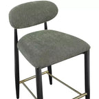 Sgabello da bancone Meridian Furniture Riccio con finitura nera e tessuto performante