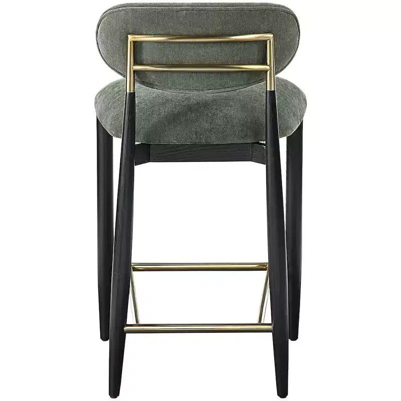 Sgabello da bancone Meridian Furniture Riccio con finitura nera e tessuto performante