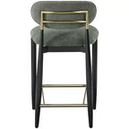 Sgabello da bancone Meridian Furniture Riccio con finitura nera e tessuto performante