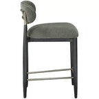 Sgabello da bancone Meridian Furniture Riccio con finitura nera e tessuto performante