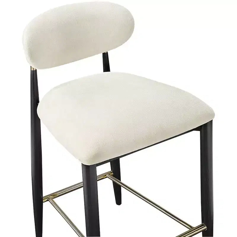 Sgabello da bancone Meridian Furniture Riccio con finitura nera e tessuto performante