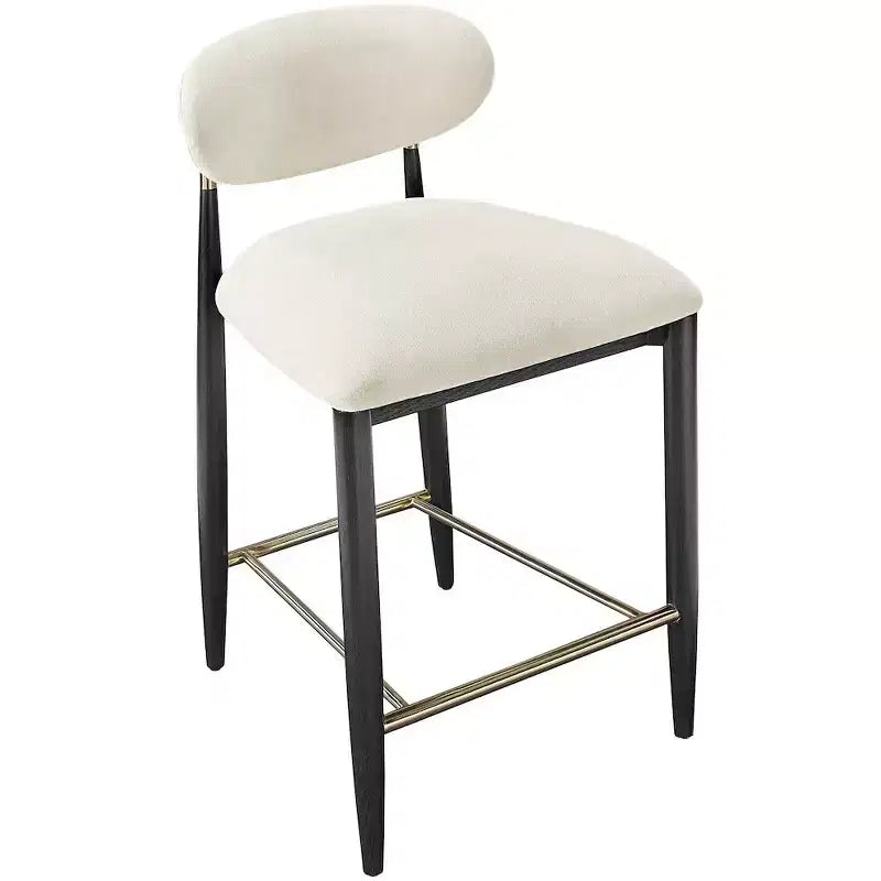 Sgabello da bancone Meridian Furniture Riccio con finitura nera e tessuto performante