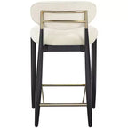 Sgabello da bancone Meridian Furniture Riccio con finitura nera e tessuto performante
