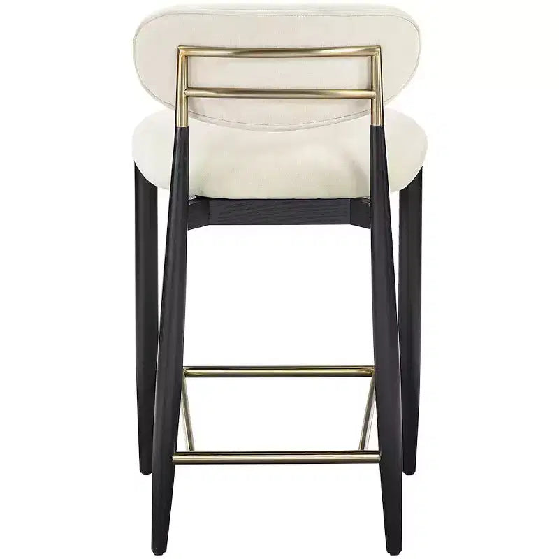 Sgabello da bancone Meridian Furniture Riccio con finitura nera e tessuto performante