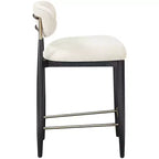 Sgabello da bancone Meridian Furniture Riccio con finitura nera e tessuto performante