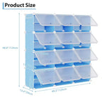 Scarpiera a 8 Ripiani a Tripla Colonna con Ganci, Scaffale Organizzatore di Calzature Extra Large a 24 Scomparti Autoportante per Guardaroba e Ingresso di Famiglia, Nero