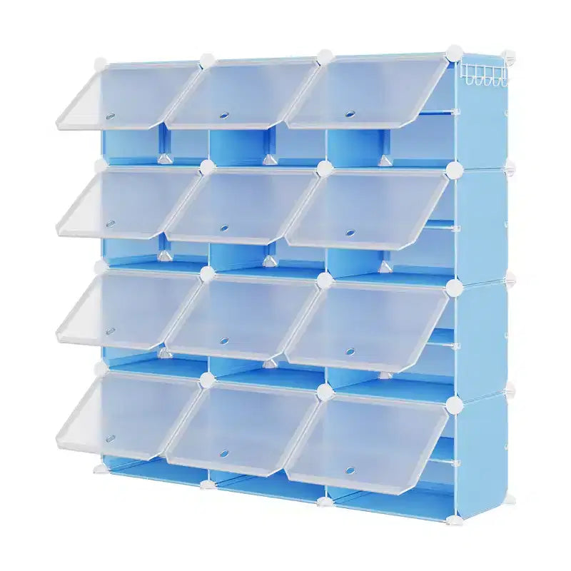 Scarpiera a 8 Ripiani a Tripla Colonna con Ganci, Scaffale Organizzatore di Calzature Extra Large a 24 Scomparti Autoportante per Guardaroba e Ingresso di Famiglia, Nero