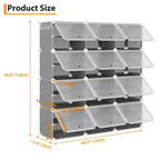 Scarpiera a 8 Ripiani a Tripla Colonna con Ganci, Scaffale Organizzatore di Calzature Extra Large a 24 Scomparti Autoportante per Guardaroba e Ingresso di Famiglia, Nero