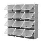 Scarpiera a 8 Ripiani a Tripla Colonna con Ganci, Scaffale Organizzatore di Calzature Extra Large a 24 Scomparti Autoportante per Guardaroba e Ingresso di Famiglia, Nero