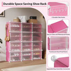 Scarpiera a 8 Ripiani a Tripla Colonna con Ganci, Scaffale Organizzatore di Calzature Extra Large a 24 Scomparti Autoportante per Guardaroba e Ingresso di Famiglia, Nero