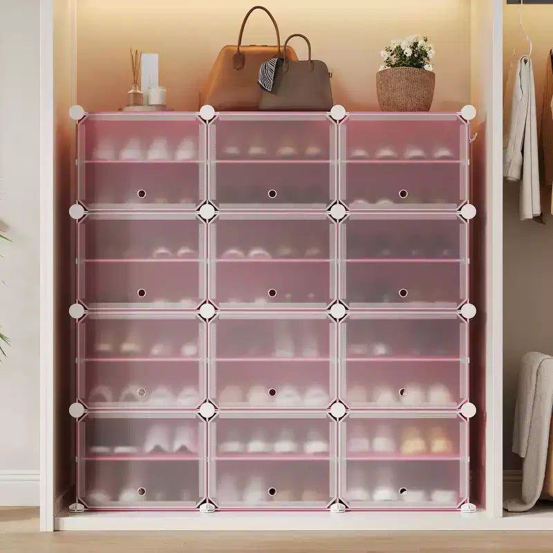 Scarpiera a 8 Ripiani a Tripla Colonna con Ganci, Scaffale Organizzatore di Calzature Extra Large a 24 Scomparti Autoportante per Guardaroba e Ingresso di Famiglia, Nero
