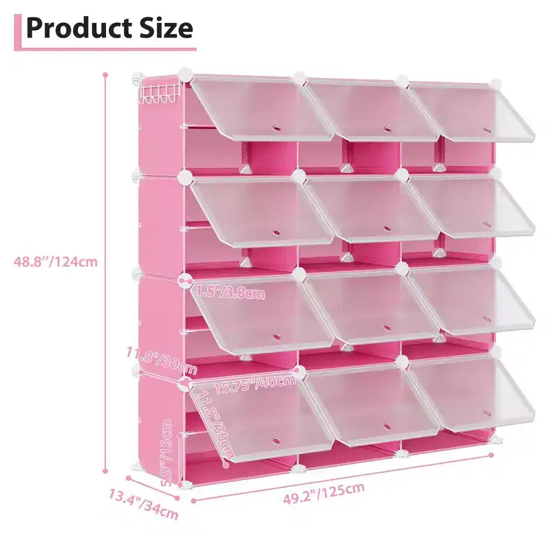 Scarpiera a 8 Ripiani a Tripla Colonna con Ganci, Scaffale Organizzatore di Calzature Extra Large a 24 Scomparti Autoportante per Guardaroba e Ingresso di Famiglia, Nero