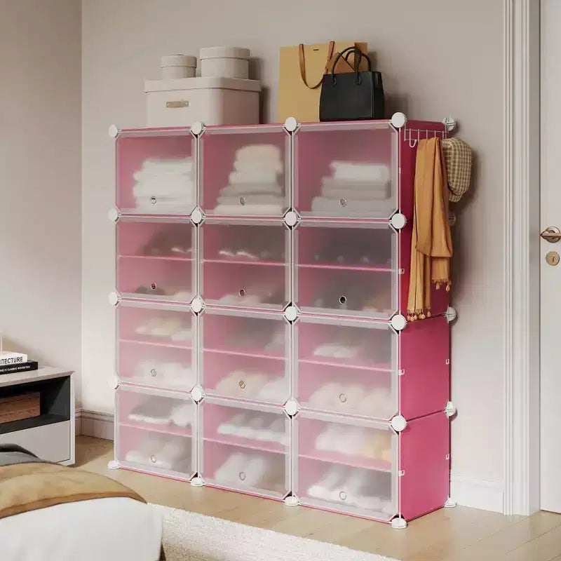 Scarpiera a 8 Ripiani a Tripla Colonna con Ganci, Scaffale Organizzatore di Calzature Extra Large a 24 Scomparti Autoportante per Guardaroba e Ingresso di Famiglia, Nero