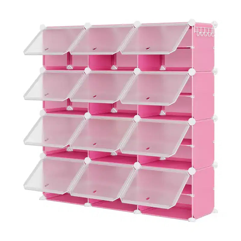 Scarpiera a 8 Ripiani a Tripla Colonna con Ganci, Scaffale Organizzatore di Calzature Extra Large a 24 Scomparti Autoportante per Guardaroba e Ingresso di Famiglia, Nero