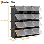 Scarpiera a 8 Ripiani a Tripla Colonna con Ganci, Scaffale Organizzatore di Calzature Extra Large a 24 Scomparti Autoportante per Guardaroba e Ingresso di Famiglia, Nero