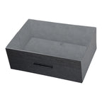 Comodino moderno a 5 cassetti in tessuto con struttura in MDF – Nero/Bianco, singolo