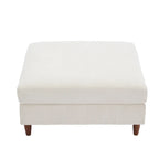 Poggiapiedi Pouf in Velluto a Coste con Gambe in Legno – Colori Multipli, Singolo