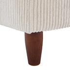 Poggiapiedi Pouf in Velluto a Coste con Gambe in Legno – Colori Multipli, Singolo