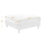 Poggiapiedi Pouf in Velluto a Coste con Gambe in Legno – Colori Multipli, Singolo