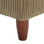Poggiapiedi Pouf in Velluto a Coste con Gambe in Legno – Colori Multipli, Singolo