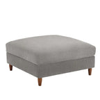 Poggiapiedi Pouf in Velluto a Coste con Gambe in Legno – Colori Multipli, Singolo