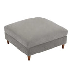 Poggiapiedi Pouf in Velluto a Coste con Gambe in Legno – Colori Multipli, Singolo