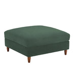 Poggiapiedi Pouf in Velluto a Coste con Gambe in Legno – Colori Multipli, Singolo