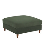 Poggiapiedi Pouf in Velluto a Coste con Gambe in Legno – Colori Multipli, Singolo