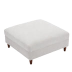 Poggiapiedi Pouf in Velluto a Coste con Gambe in Legno – Colori Multipli, Singolo