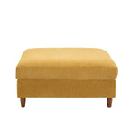 Poggiapiedi Pouf in Velluto a Coste con Gambe in Legno – Colori Multipli, Singolo
