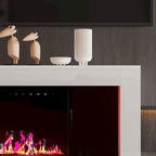 Mobile TV con caminetto elettrico con effetti fiamma a 12 colori e telecomando – Bianco, singolo