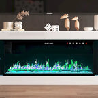 Mobile TV con caminetto elettrico con effetti fiamma a 12 colori e telecomando – Bianco, singolo