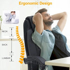 Sedia da ufficio direzionale riscaldata ergonomica con massaggio, poggiapiedi a scomparsa e pelle PU – Marrone / Nero / Giallo, Singola