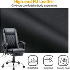 Sedia da ufficio direzionale riscaldata ergonomica con massaggio, poggiapiedi a scomparsa e pelle PU – Marrone / Nero / Giallo, Singola