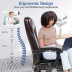 Sedia da ufficio direzionale riscaldata ergonomica con massaggio, poggiapiedi a scomparsa e pelle PU – Marrone / Nero / Giallo, Singola