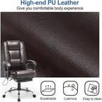 Sedia da ufficio direzionale riscaldata ergonomica con massaggio, poggiapiedi a scomparsa e pelle PU – Marrone / Nero / Giallo, Singola