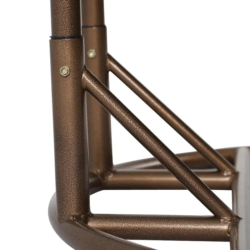 Sedia a dondolo sospesa a forma di uovo con struttura in metallo, telaio in vimini e cuscino – Beige / Blu carbone / Bianco / Blu / Bianco antico / Marrone / Tela, 2 posti