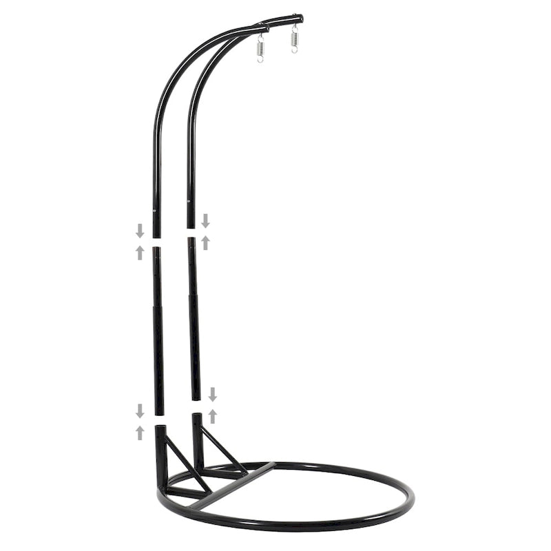 Sedia a dondolo sospesa a forma di uovo con struttura in metallo, telaio in vimini e cuscino – Beige / Blu carbone / Bianco / Blu / Bianco antico / Marrone / Tela, 2 posti