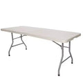 Hampden Furnishings 30"x72" Baldwin Collection Fold-In-Half Table Gray: Portable, Sturdy, No Assembly, 5-Year Warranty
