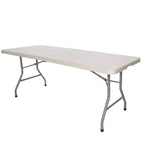 Hampden Furnishings 30"x72" Baldwin Collection Fold-In-Half Table Gray: Portable, Sturdy, No Assembly, 5-Year Warranty