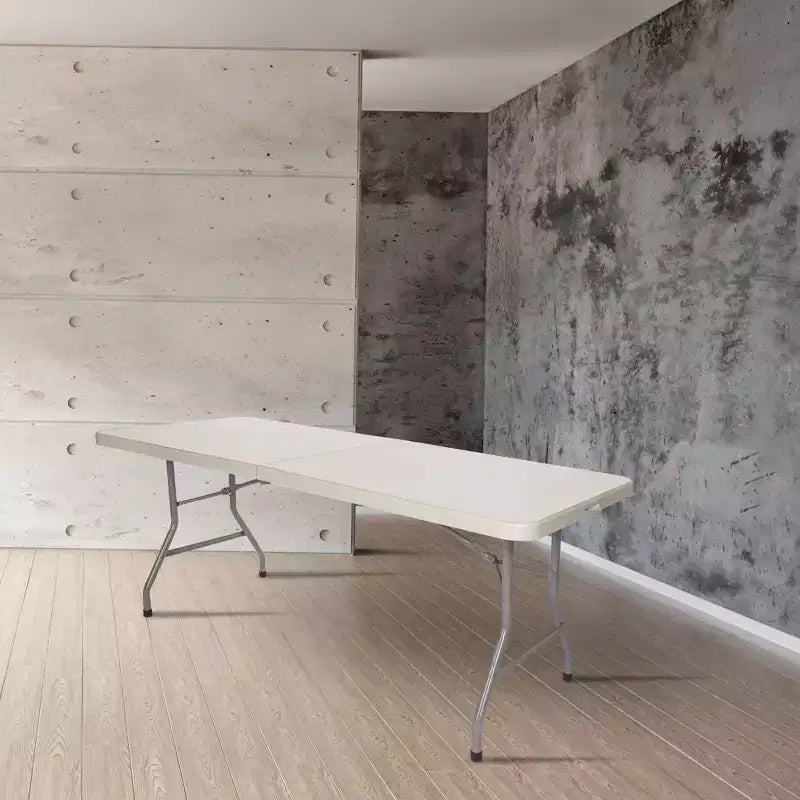 Tavolo pieghevole a metà Hampden Furnishings, collezione Baldwin, 76x183 cm, grigio: portatile, robusto, senza montaggio, 5 anni di garanzia