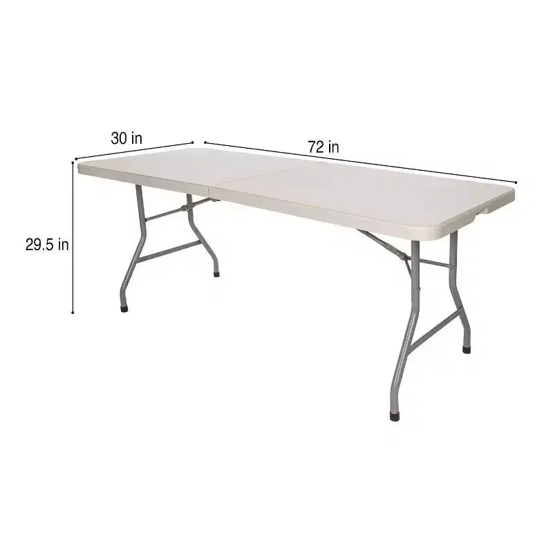 Tavolo pieghevole a metà Hampden Furnishings, collezione Baldwin, 76x183 cm, grigio: portatile, robusto, senza montaggio, 5 anni di garanzia