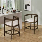Christopher Knight Home Set di 2 sgabelli da bar alti 64 cm Gina imbottiti in legno di gomma, noce