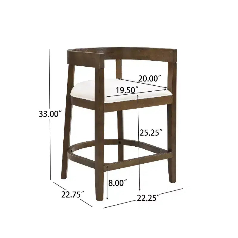 Christopher Knight Home Set di 2 sgabelli da bar alti 64 cm Gina imbottiti in legno di gomma, noce