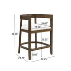 Christopher Knight Home Set di 2 sgabelli da bar alti 64 cm Gina imbottiti in legno di gomma, noce