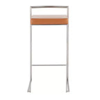 Sgabelli da bar LumiSource Fuji Stacker, set da 3, acciaio inossidabile/PU color cammello