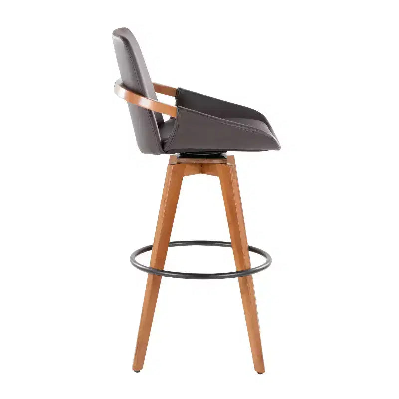 Sgabello da bar LumiSource Cosmo in PU, altezza bancone, noce bambù/marrone
