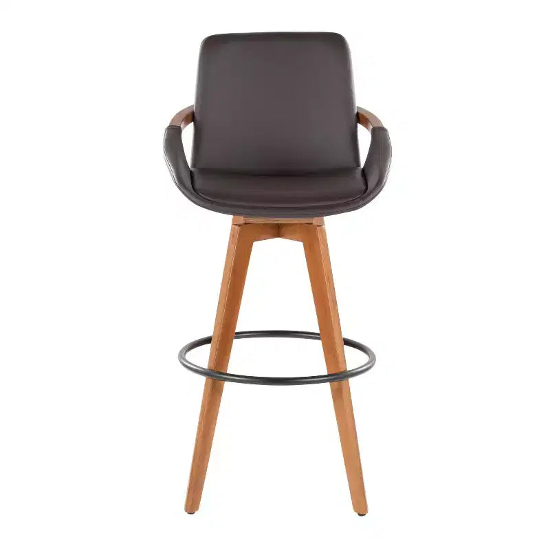Sgabello da bar LumiSource Cosmo in PU, altezza bancone, noce bambù/marrone